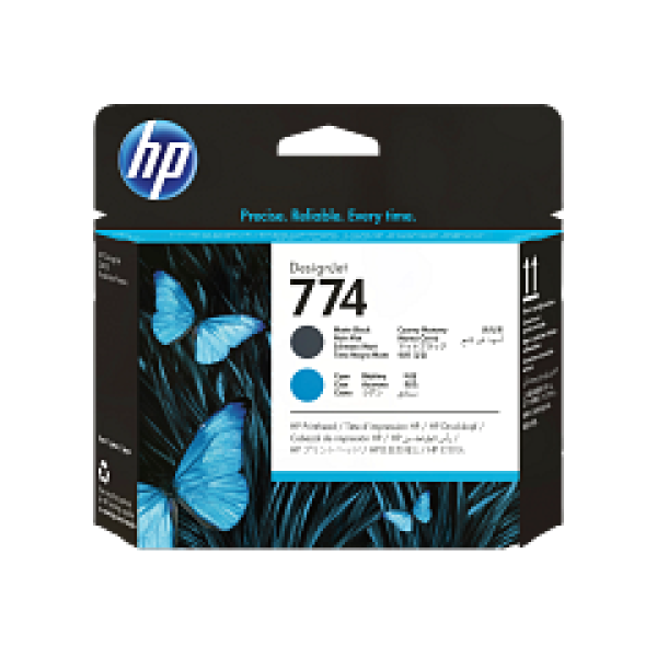 HP 774 Matte Black/Cyan DesignJet Printhead (P2W01A)