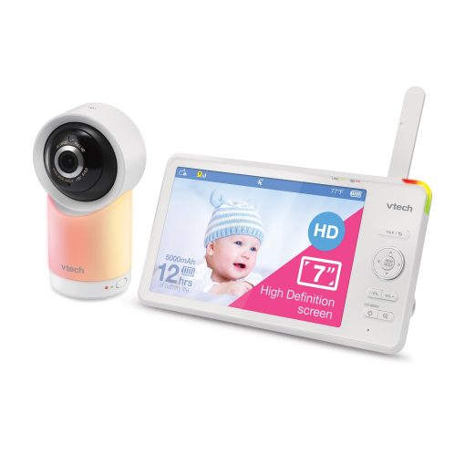 1080p Smart WiFi Remote Access 360 Degree Pan & Tilt Video Baby Monitor with 7" High Definition 720p Display, Night Light