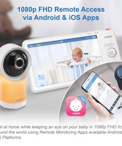 1080p Smart WiFi Remote Access 360 Degree Pan & Tilt Video Baby Monitor with 7