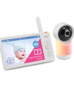 1080p Smart WiFi Remote Access 360 Degree Pan & Tilt Video Baby Monitor with 7" High Definition 720p Display, Night Light