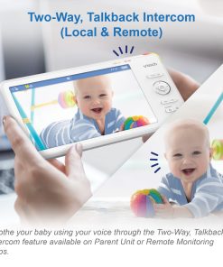 1080p Smart WiFi Remote Access 360 Degree Pan & Tilt Video Baby Monitor with 7