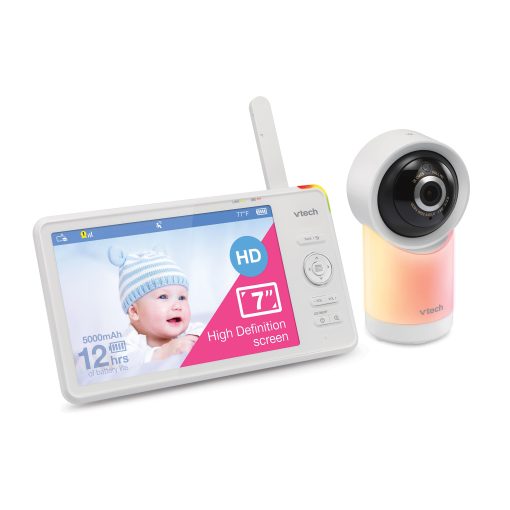 1080p Smart WiFi Remote Access 360 Degree Pan & Tilt Video Baby Monitor with 7" High Definition 720p Display, Night Light