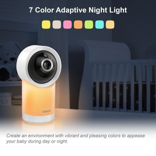 1080p Smart WiFi Remote Access 360 Degree Pan & Tilt Video Baby Monitor with 7" High Definition 720p Display, Night Light