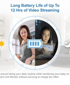 1080p Smart WiFi Remote Access 360 Degree Pan & Tilt Video Baby Monitor with 7